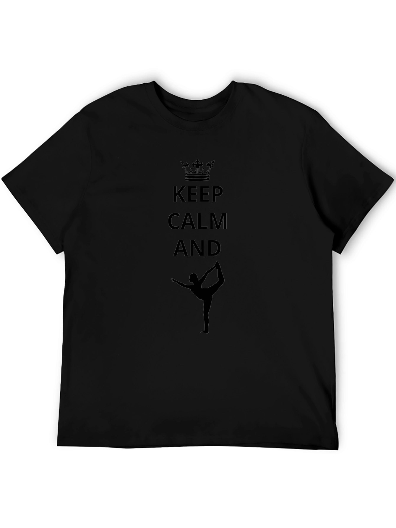 Camiseta Negra: Keep Calm And Yoga