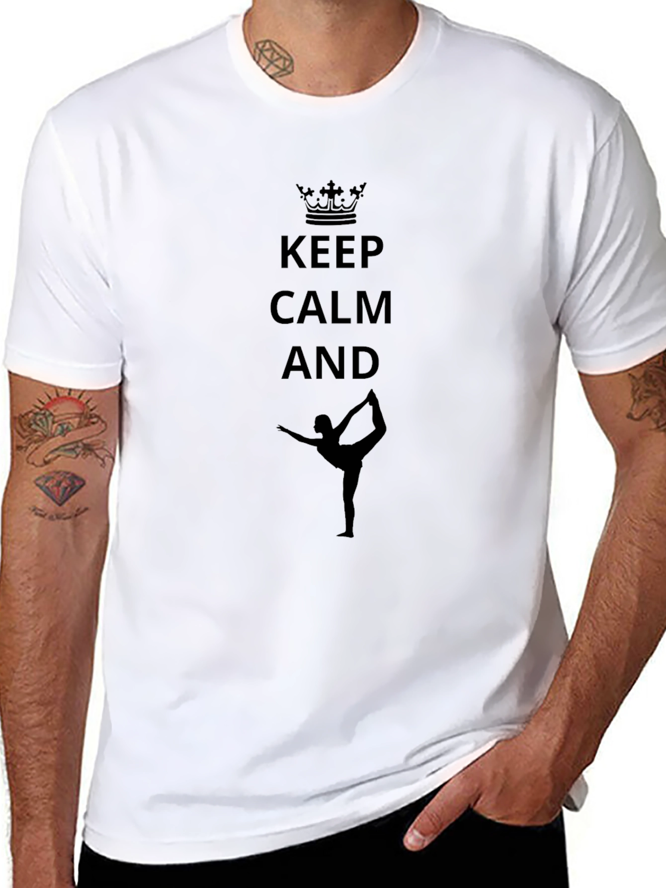 Camiseta Negra: Keep Calm And Yoga