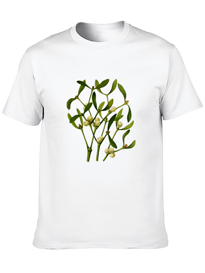 Camiseta Negra con Diseño de Muérdago