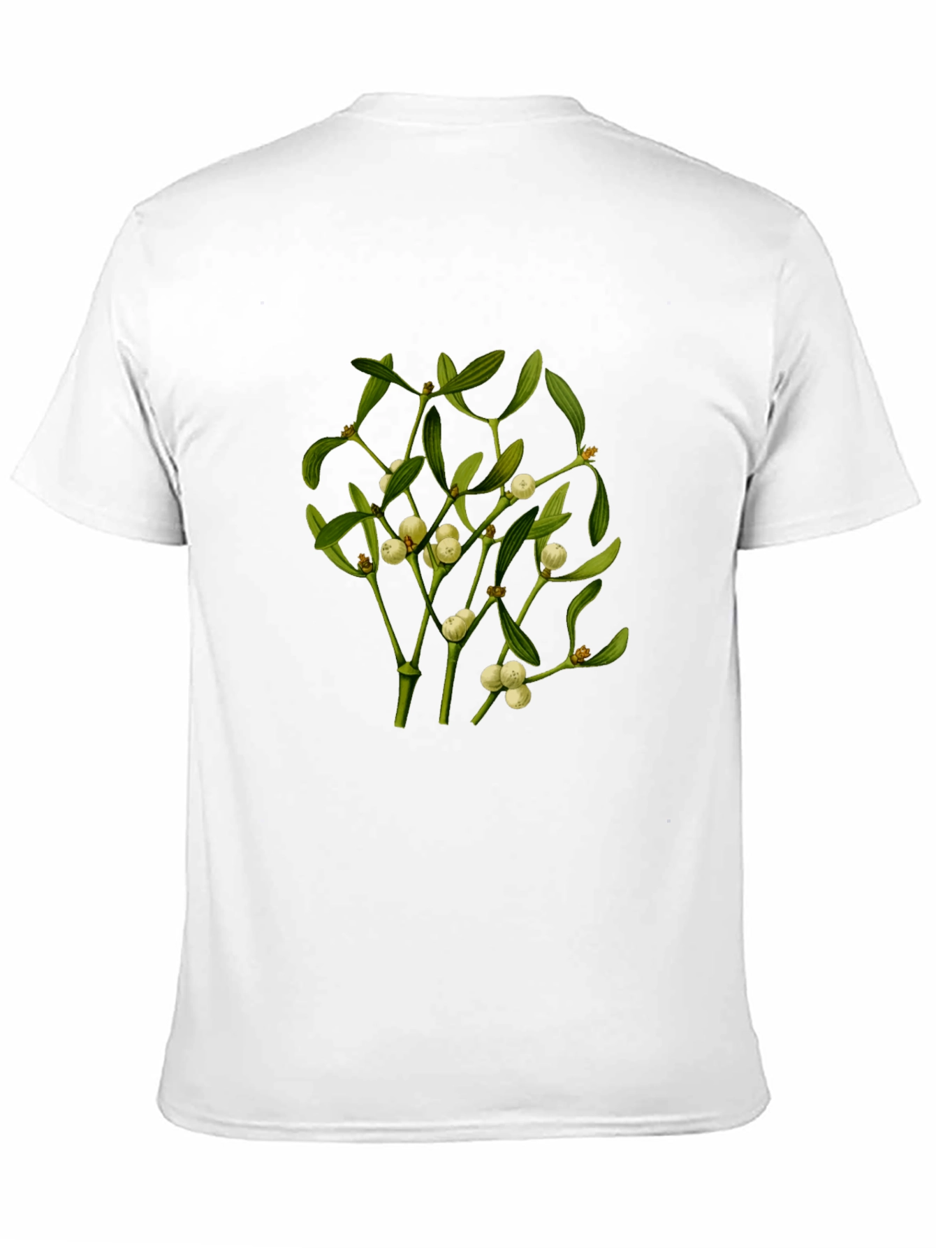 Camiseta Negra con Diseño de Muérdago