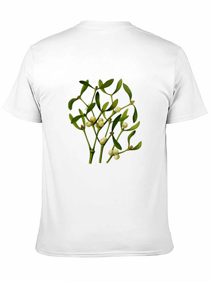 Camiseta Negra con Diseño de Muérdago