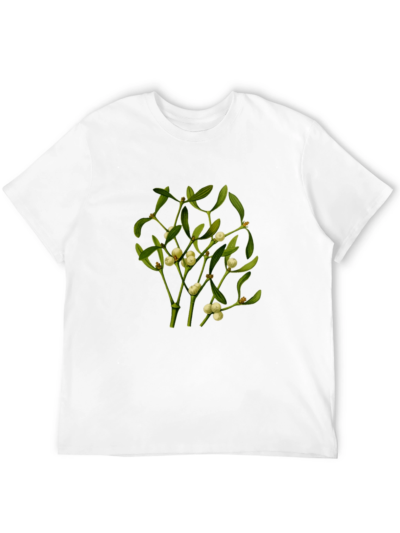 Camiseta Negra con Diseño de Muérdago