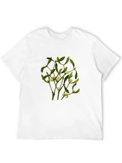 Camiseta Negra con Diseño de Muérdago