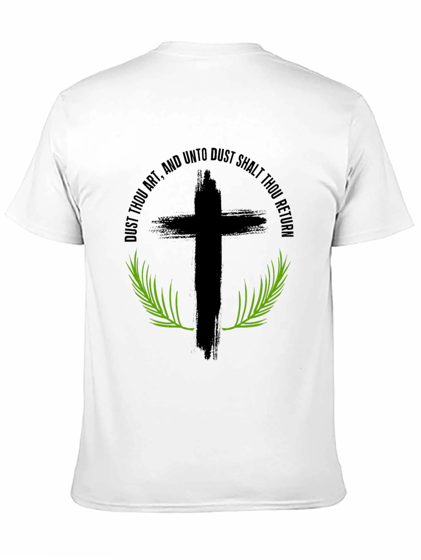Camiseta Negra: Cruz y Versículo Bíblico