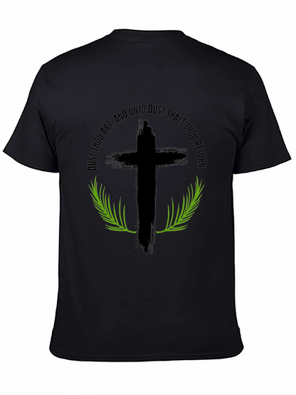 Camiseta Negra: Cruz y Versículo Bíblico