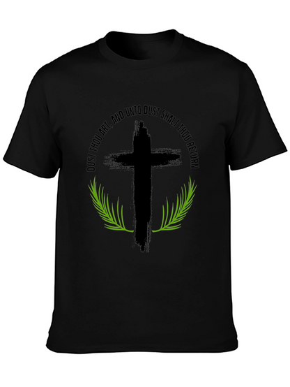 Camiseta Negra: Cruz y Versículo Bíblico