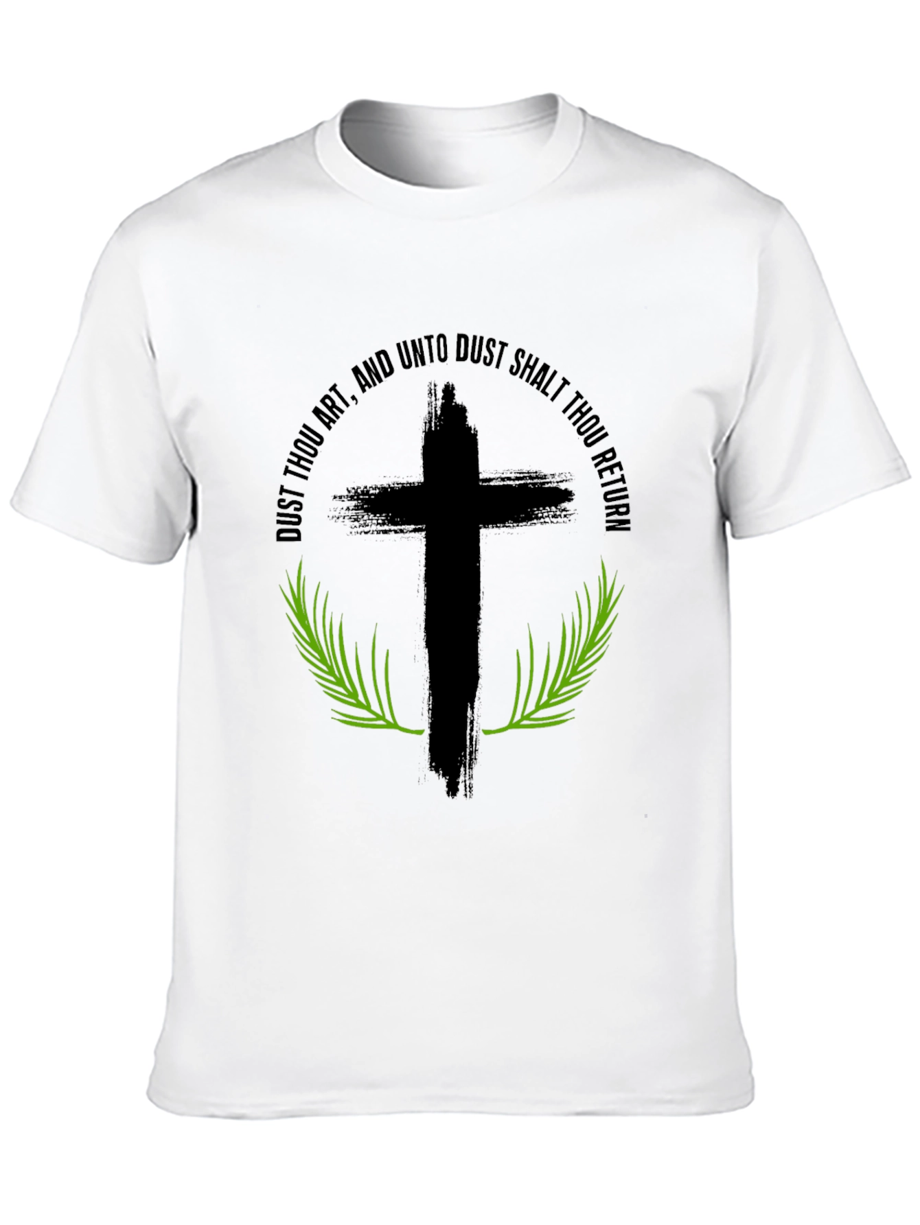 Camiseta Negra: Cruz y Versículo Bíblico