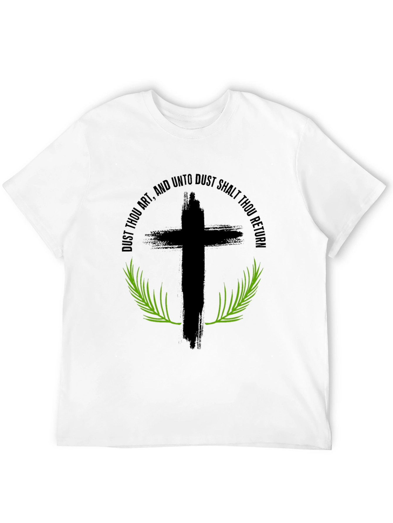 Camiseta Negra: Cruz y Versículo Bíblico