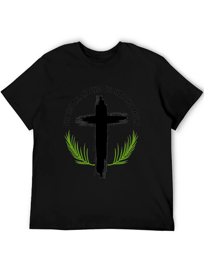 Camiseta Negra: Cruz y Versículo Bíblico