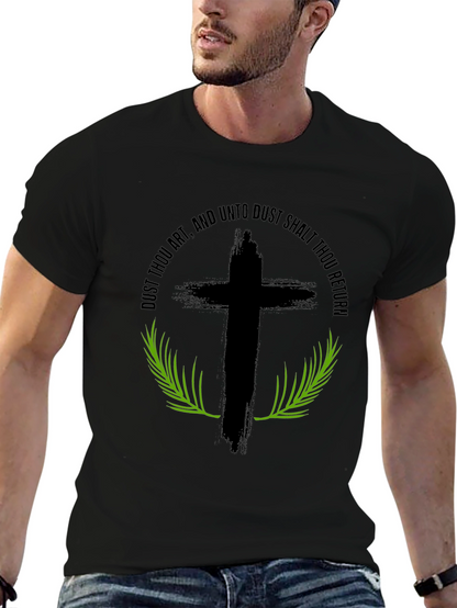 Camiseta Negra: Cruz y Versículo Bíblico