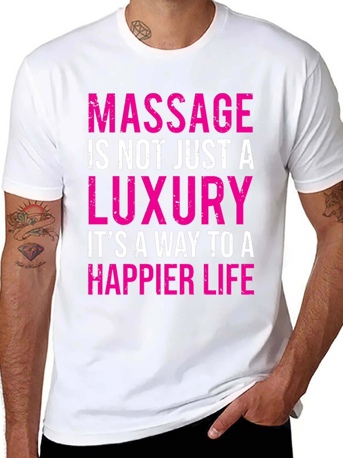Camiseta Negra con Diseño Masaje es Lujo