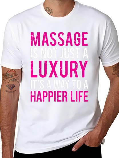 Camiseta Negra con Diseño Masaje es Lujo