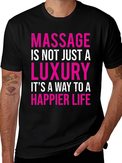 Camiseta Negra con Diseño Masaje es Lujo