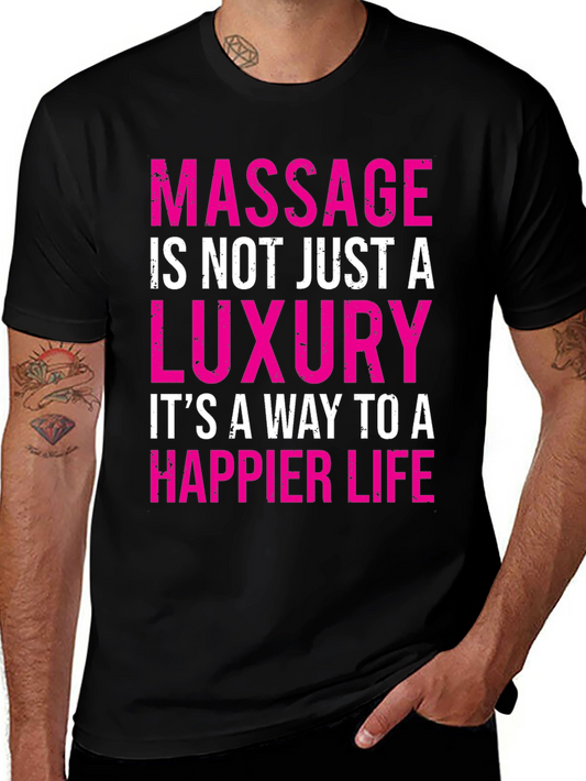 Camiseta Negra con Diseño Masaje es Lujo