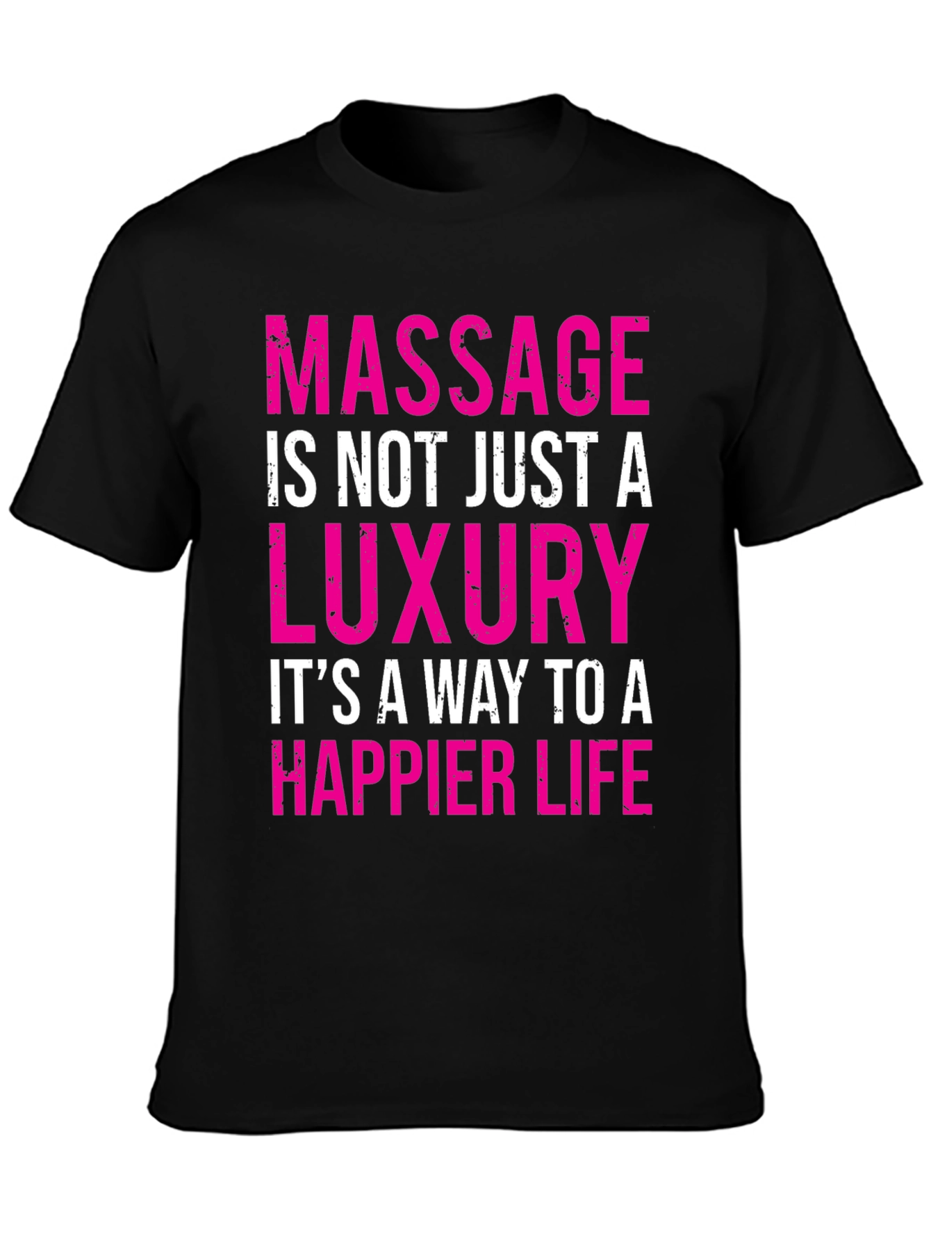 Camiseta Negra con Diseño Masaje es Lujo