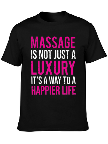 Camiseta Negra con Diseño Masaje es Lujo