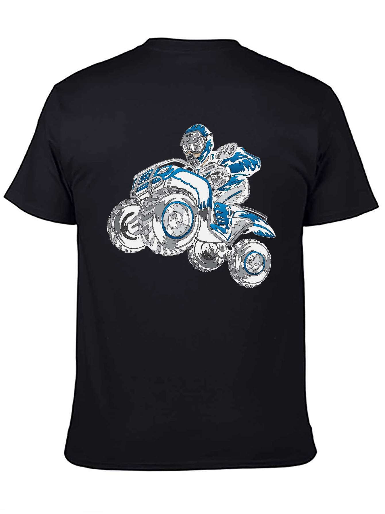 Camiseta Negra con Diseño de Motocicleta Cuatrimoto