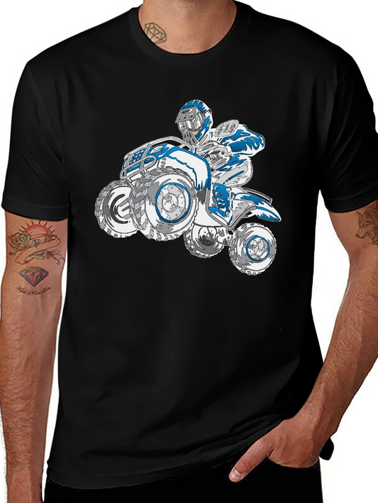 Camiseta Negra con Diseño de Motocicleta Cuatrimoto