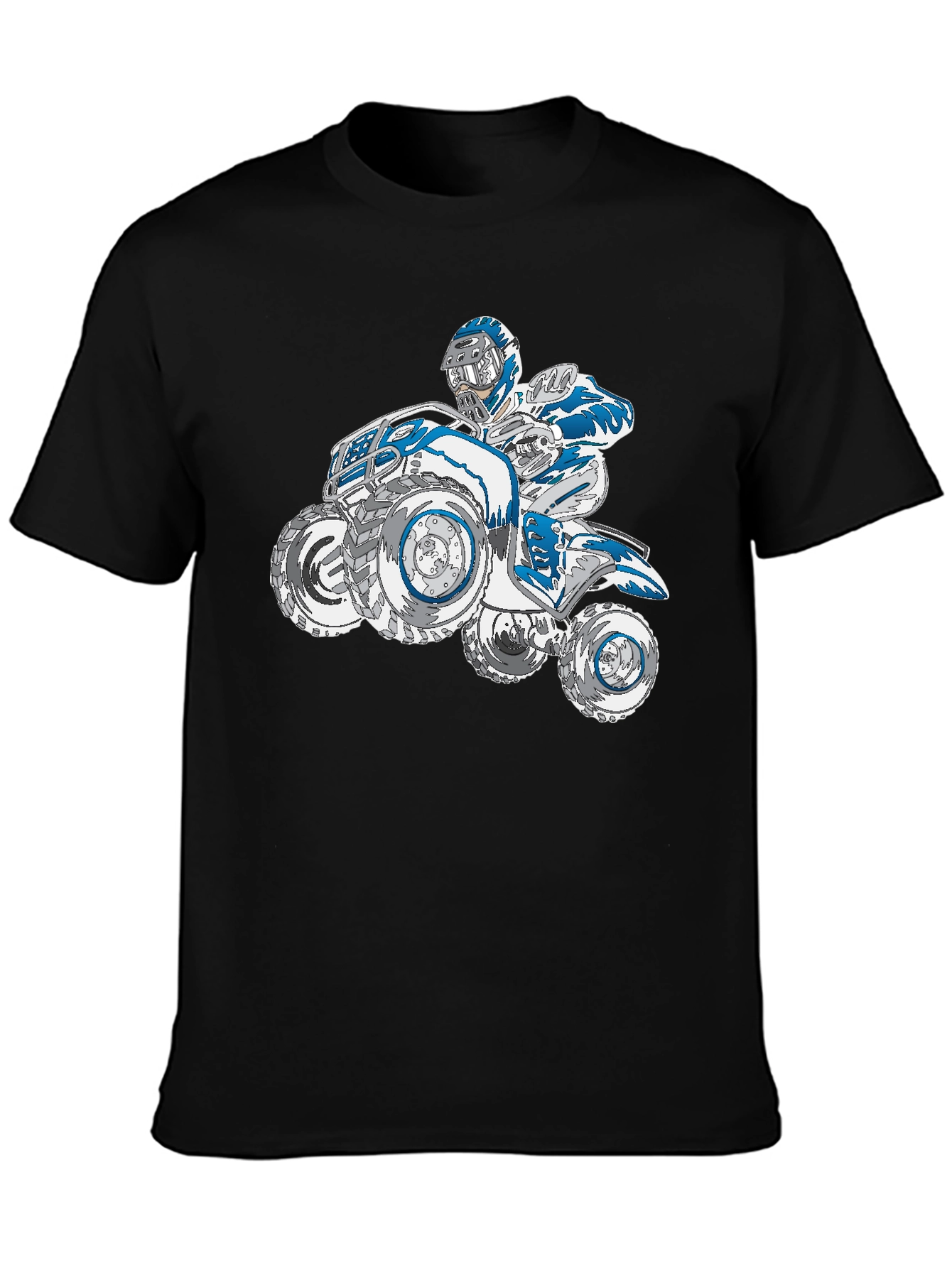 Camiseta Negra con Diseño de Motocicleta Cuatrimoto