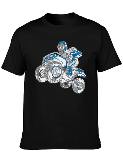 Camiseta Negra con Diseño de Motocicleta Cuatrimoto