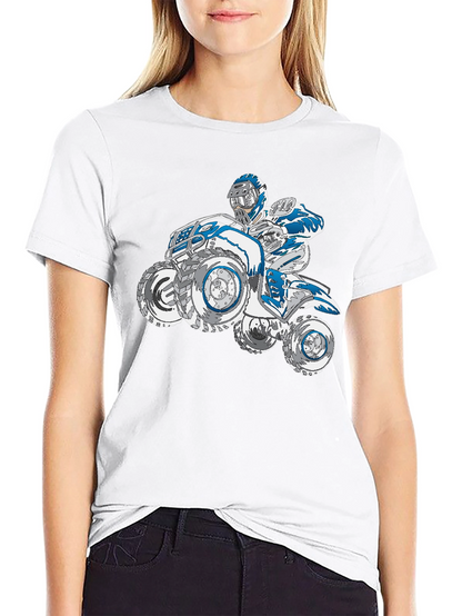 Camiseta Negra con Diseño de Motocicleta Cuatrimoto