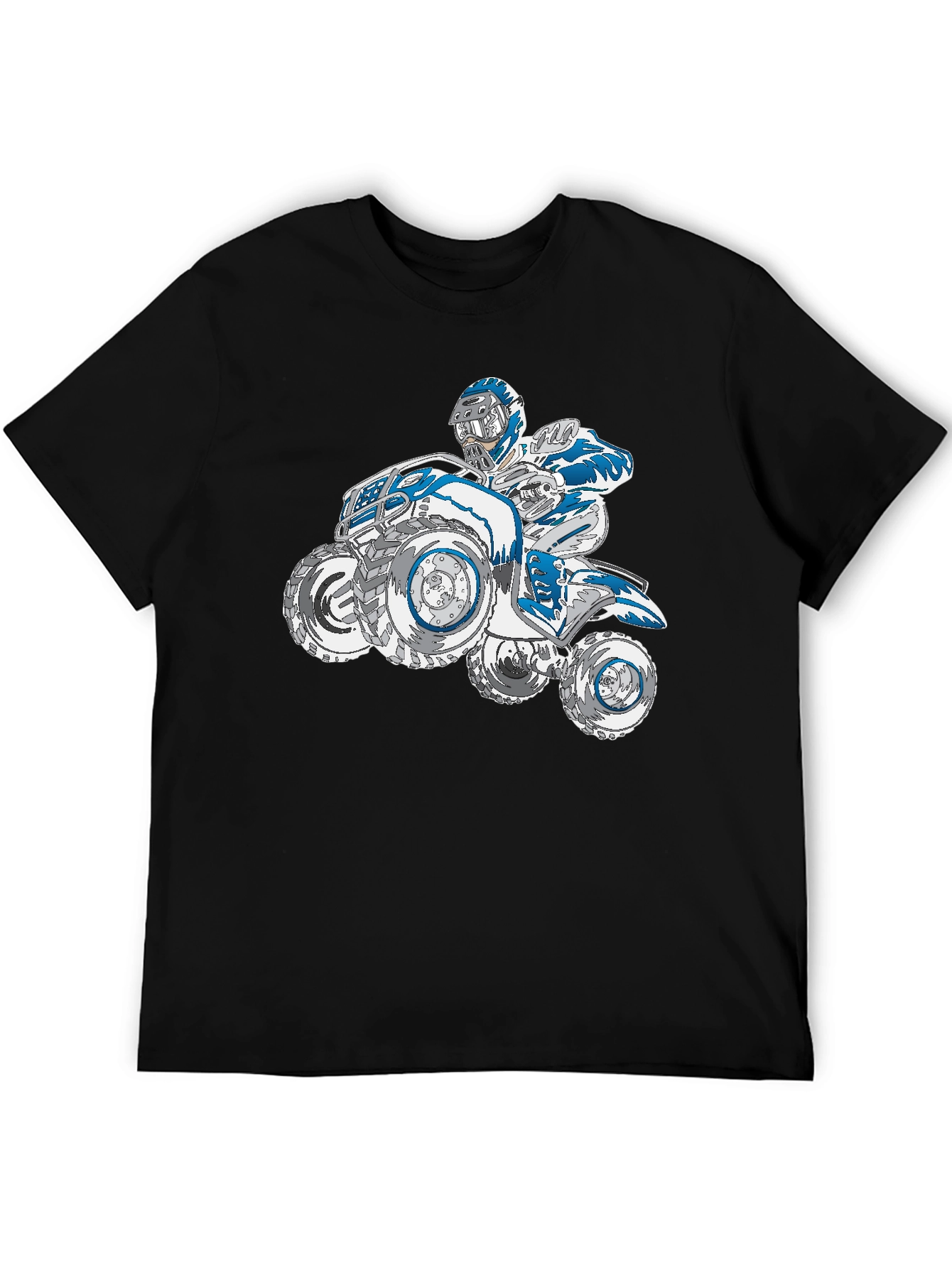 Camiseta Negra con Diseño de Motocicleta Cuatrimoto