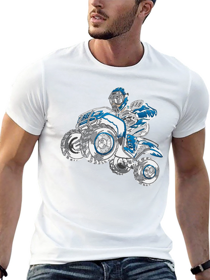 Camiseta Negra con Diseño de Motocicleta Cuatrimoto