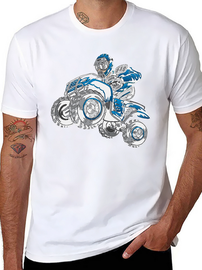 Camiseta Negra con Diseño de Motocicleta Cuatrimoto