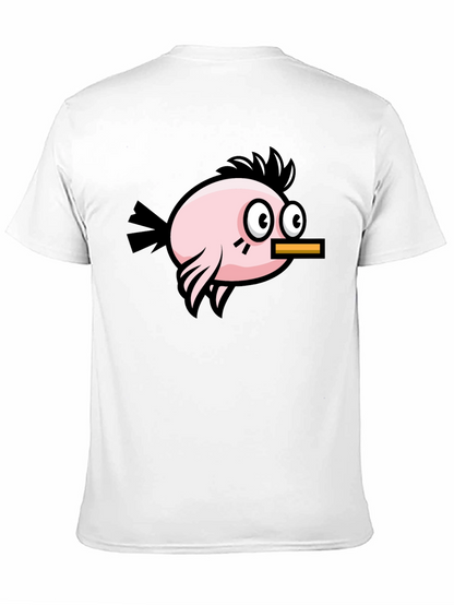 Camiseta Negra con Diseño de Pájaro Divertido
