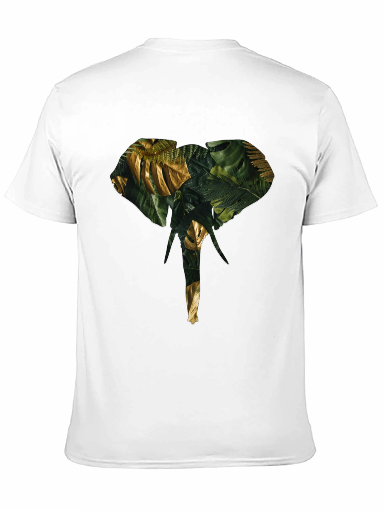 Camiseta Negra con Diseño de Elefante Tropical