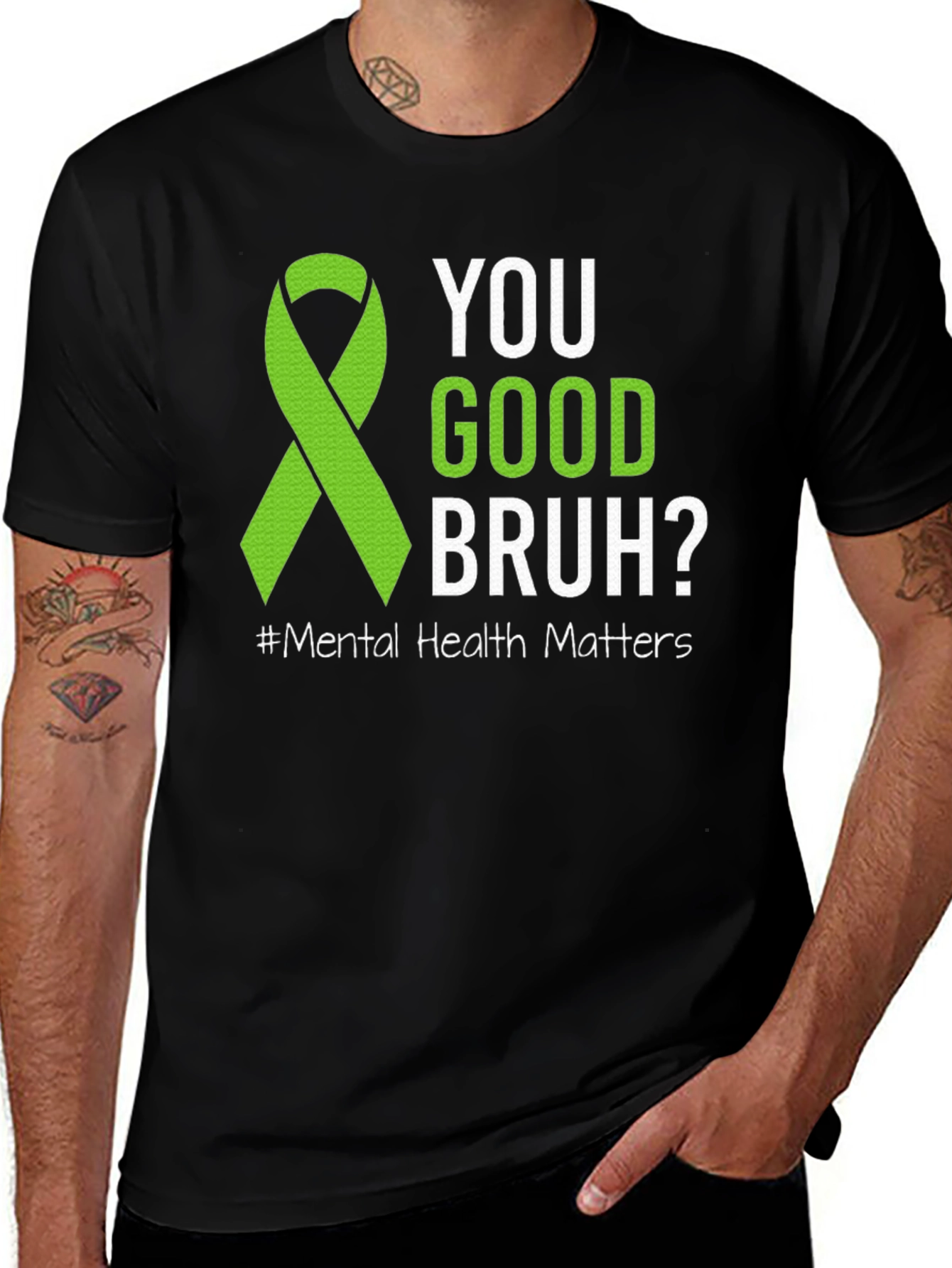 Camiseta ¿Estás bien hermano? Con cinta de salud mental