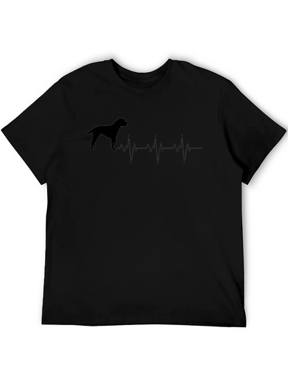 Camiseta Negra con Diseño de Latido Canino