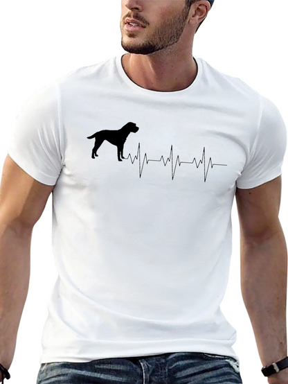 Camiseta Negra con Diseño de Latido Canino