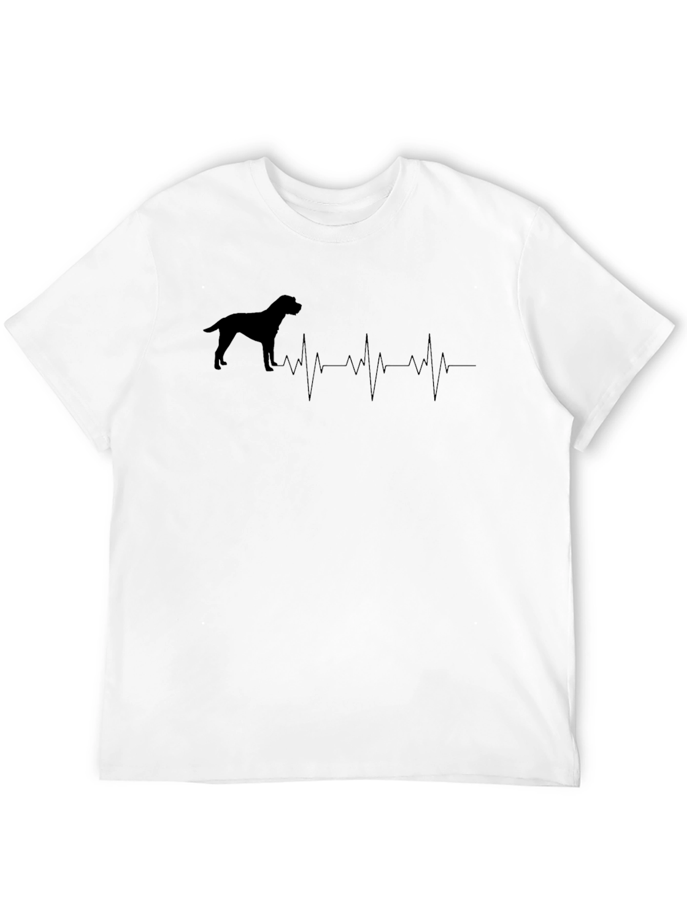 Camiseta Negra con Diseño de Latido Canino