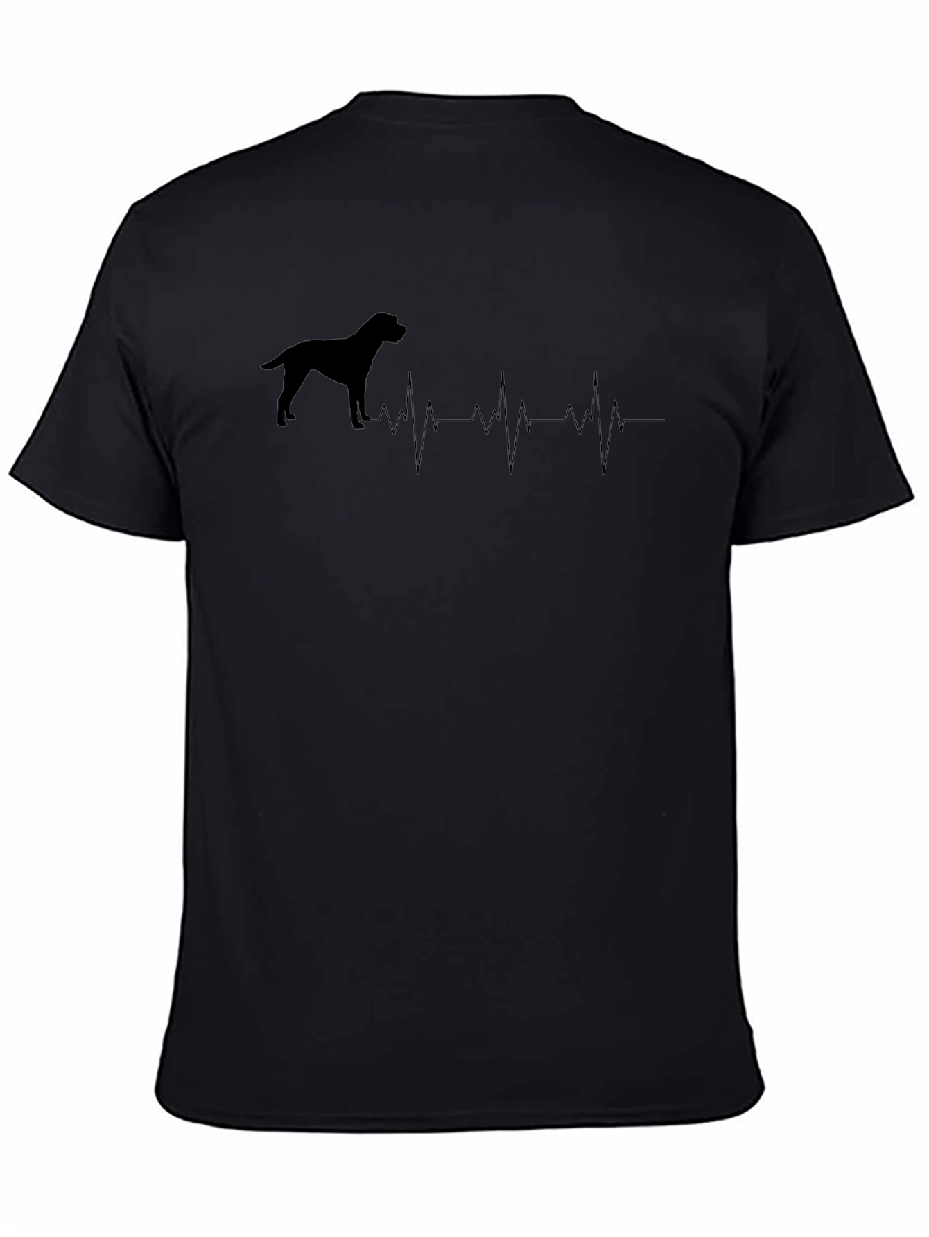 Camiseta Negra con Diseño de Latido Canino