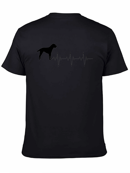 Camiseta Negra con Diseño de Latido Canino