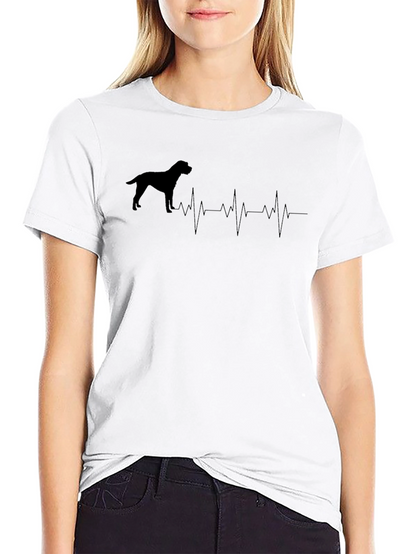 Camiseta Negra con Diseño de Latido Canino