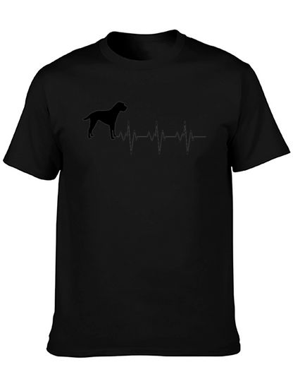 Camiseta Negra con Diseño de Latido Canino