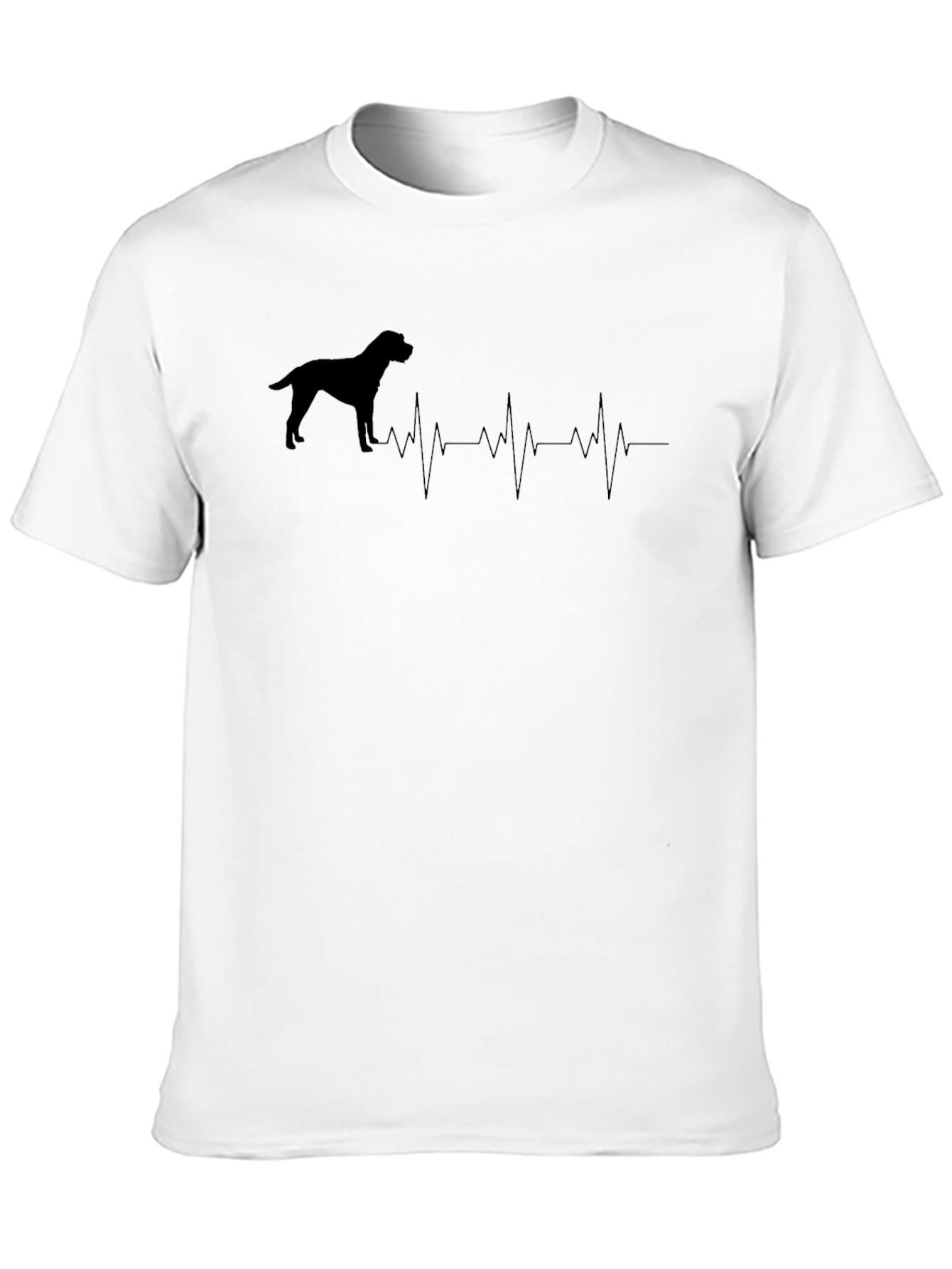 Camiseta Negra con Diseño de Latido Canino