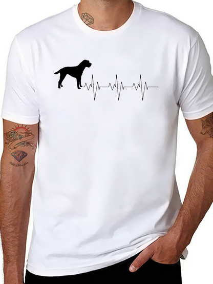 Camiseta Negra con Diseño de Latido Canino