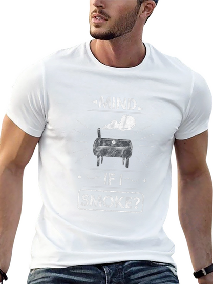 Camiseta Negra Mind if I Smoke? Parrilla