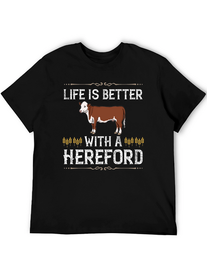 Camiseta Negra Life is Better With a Hereford