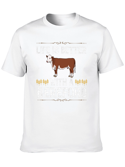 Camiseta Negra Life is Better With a Hereford