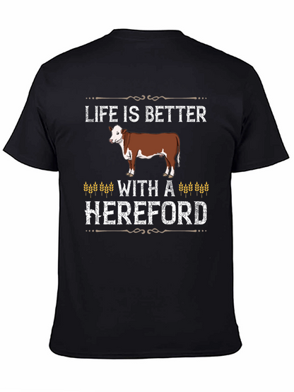 Camiseta Negra Life is Better With a Hereford