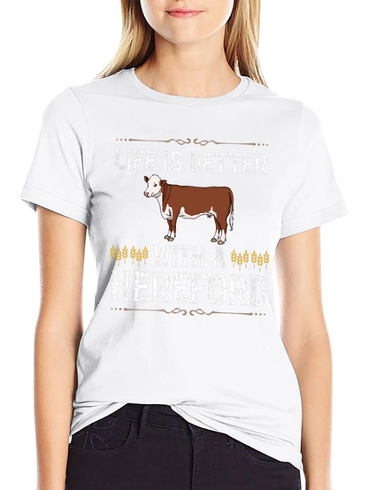 Camiseta Negra Life is Better With a Hereford