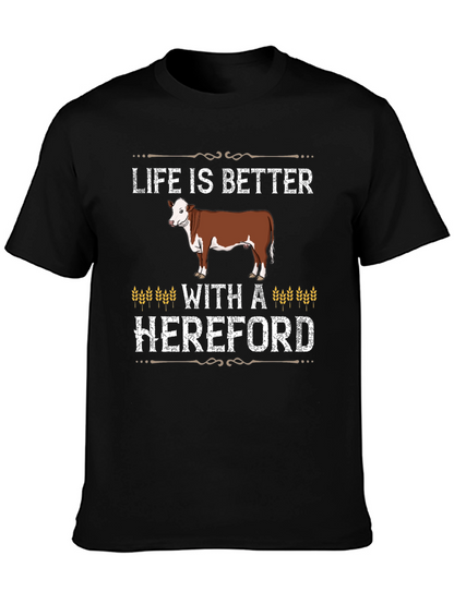 Camiseta Negra Life is Better With a Hereford