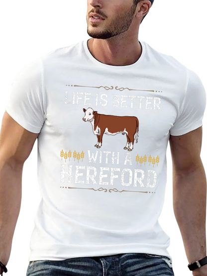 Camiseta Negra Life is Better With a Hereford