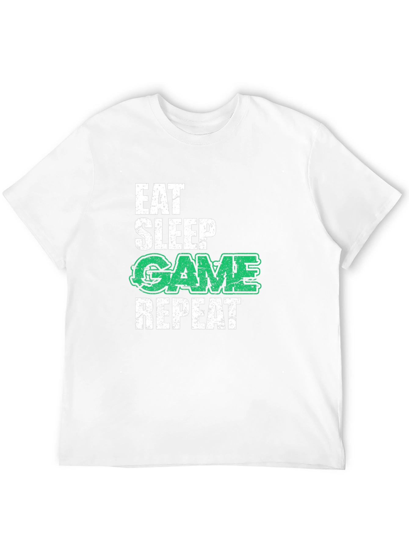 Camiseta Negra Gamer: Eat Sleep Game Repeat