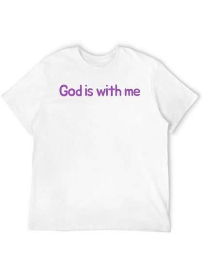 Camiseta Negra Dios está conmigo Algodón Suave