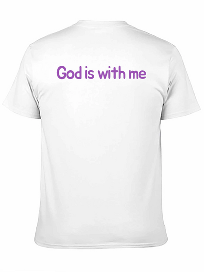 Camiseta Negra Dios está conmigo Algodón Suave